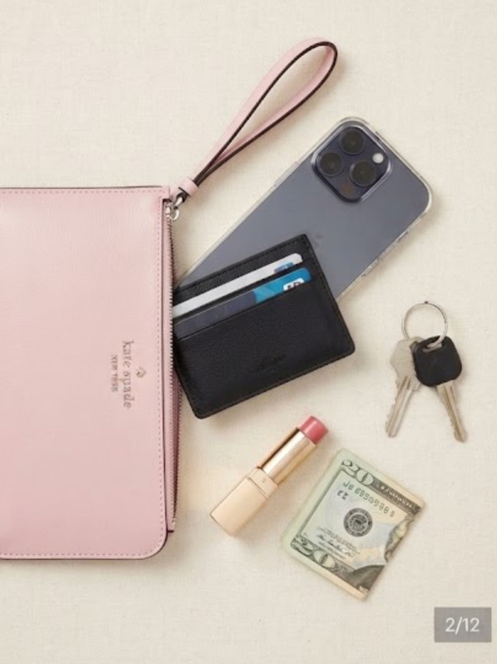NWT Kate Spade New York Lucy Medium L-Zip Wristlet Tutu Pink Leather Coquette - Picture 2 of 12
